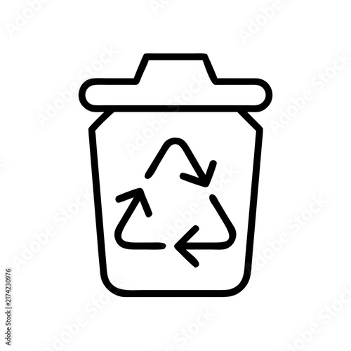 Recycle bin icon with black outline for sustainable waste ideas.