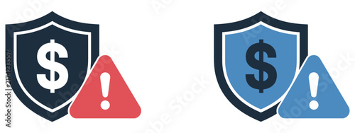 Cuadro en lienzo Late fee and penalty icon set featuring payment delay warnings, overdue charges,