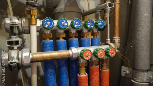 Bild auf Leinwand Pressure gauge on nickel filter