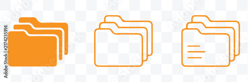 Cuadro en lienzo Folder Icon Set Illustration with Outline Style Variation