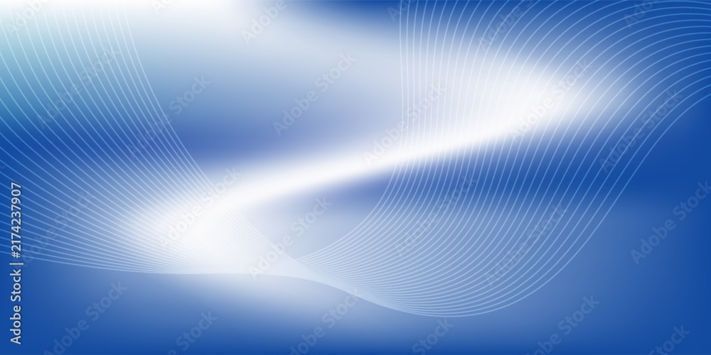Obraz premium Modern abstract blue background with glowing geometric lines. Blue gradient hexagon shape design. Futuristic technology concept.