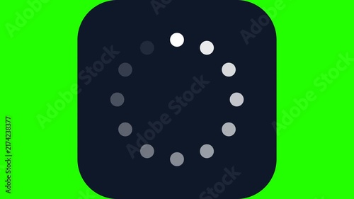 Minimalist loading spinner motion animation on green screen background