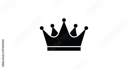 Obraz na plátně Black crown silhouette on a white background a regal symbol
