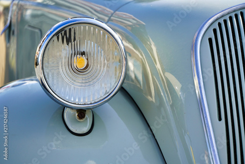 Headlight of a historic car