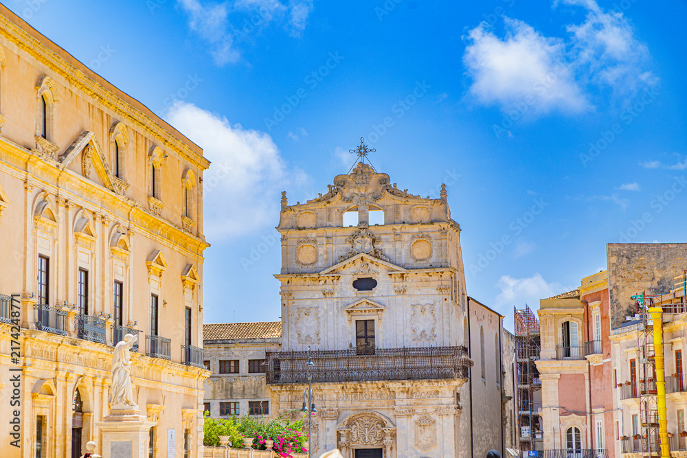 Fototapeta premium Syracuse baroque region and city in Sicily south of Italy and ortigia