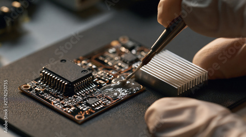 Applying high-performance thermal grease to aluminum heat sink module for drone speed controller heat management