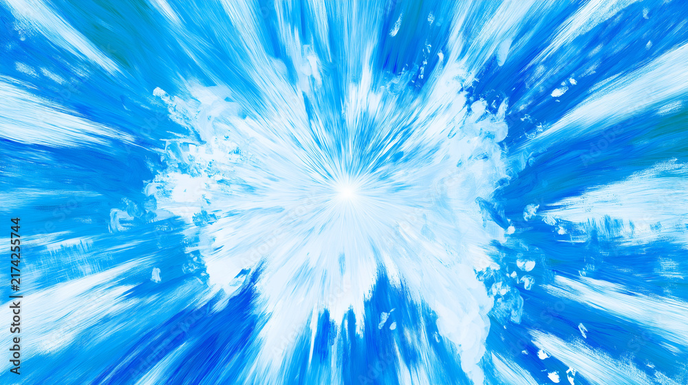 Obraz premium Blue Abstract Paint Explosion Background with Dynamic Brush Strokes