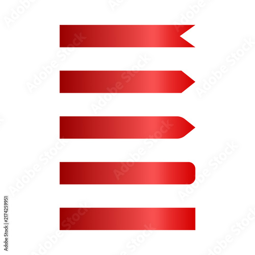 Red ribbon banner blank template vector element set