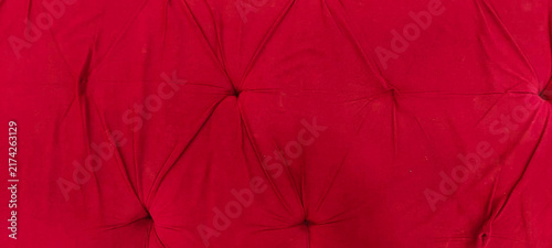 Cuadro en lienzo Red velvet tufted fabric texture background with luxury upholstered furniture pa