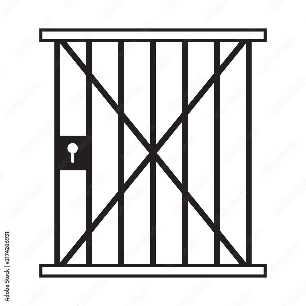 Naklejka premium Jail icon vector. Prison icon vector. Prison jail icon.
