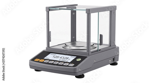Картината върху платно Precision digital laboratory balance scale with isolated on png transparent back