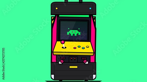 Animated Black Suitcase Opening and Closing on Green Background.