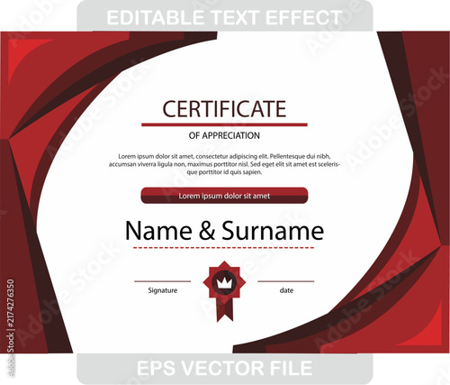 Luxury Dark Crimson Red Fluid Wave Landscape Certificate