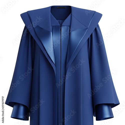 Blue Academic Graduation Gown Robe Isolated