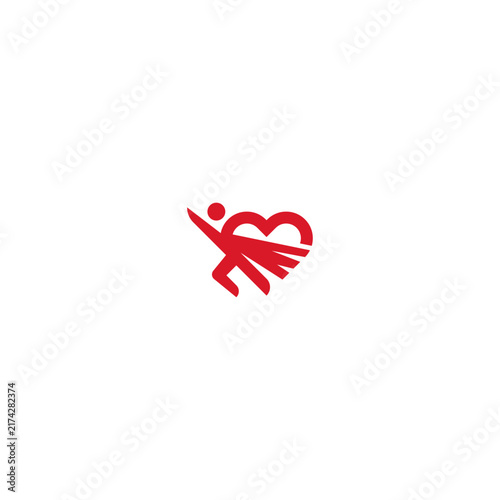 Heroic heart in a cloak logo.