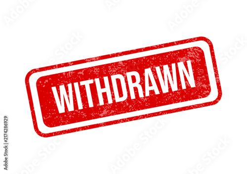 Red withdrawn stamp seal on transparent background isolated on transparent background