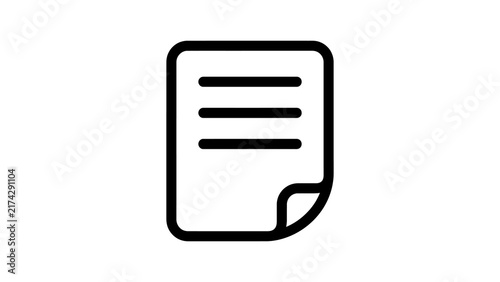 Simple blank document paper icon with curled corner for note or file.