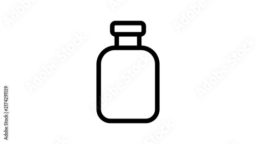 Simple bottle outline shape for various liquid or product icons.