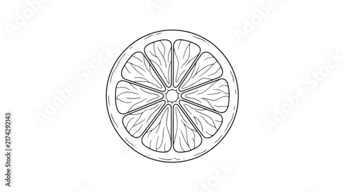 Vintage hand drawn lemon slice vector, engraved citrus fruit cross section, organic lime outline for food packaging and menu design