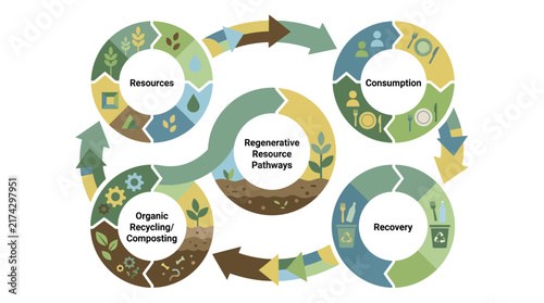 Food Loss & Waste Intelligence & Circular Management lifecycle infographic diagram for sustainability