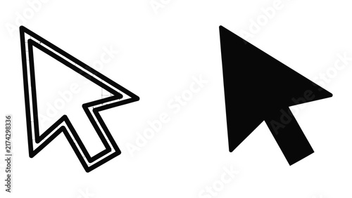 Detailed computer cursor arrow with grid texture icon set in flat vector style