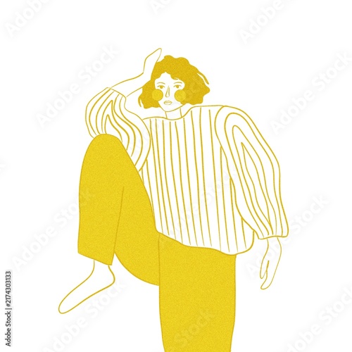 Fotografie Woman in frame artwork illustration