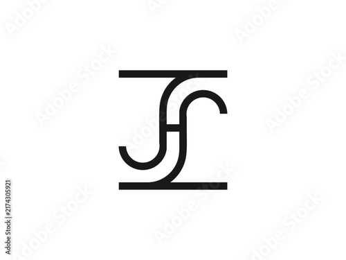 JHS elegant line monogram logo luxury lettermark for fashion & brand identity