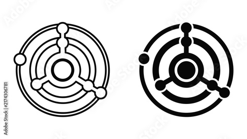Foto Abstract circular network diagram vector graphic
