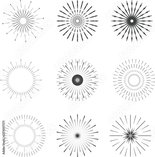 Sunburst Radial Symmetry Set
