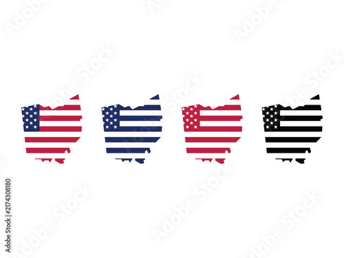 Ohio OH State Map Vector, US State Illustration Isolated on Transparent Background
