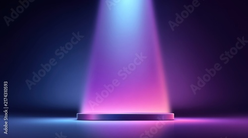 Spotlight on stage with vibrant colorful light