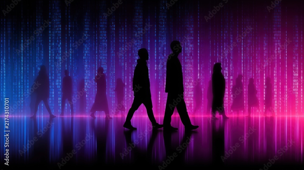 Fototapeta premium Digital path forward into an unknown technological realm