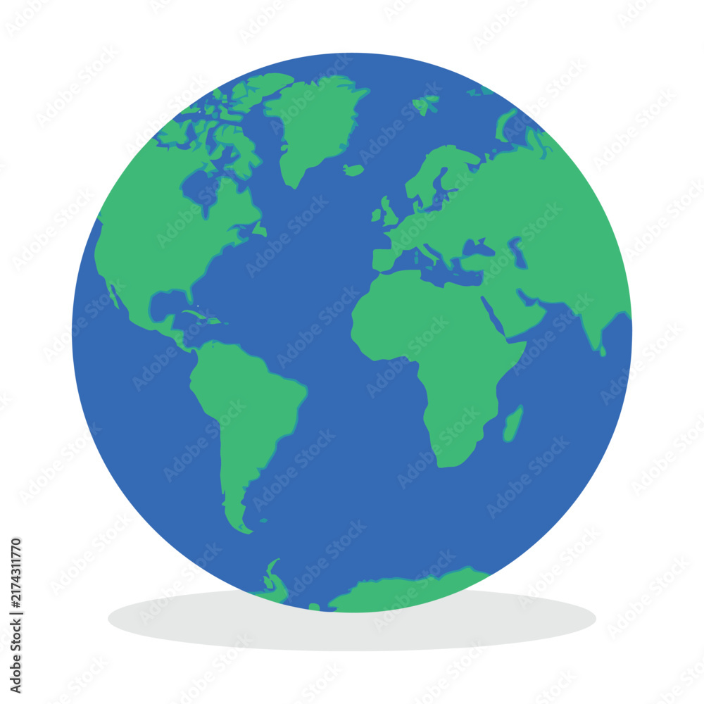 Naklejka premium Globe Earth World Map Illustration