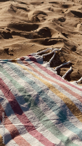 Beach holiday towel with edging