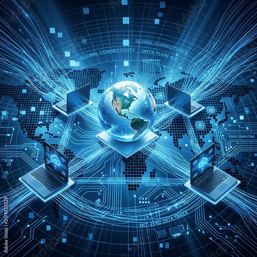 abstract technology background with globe