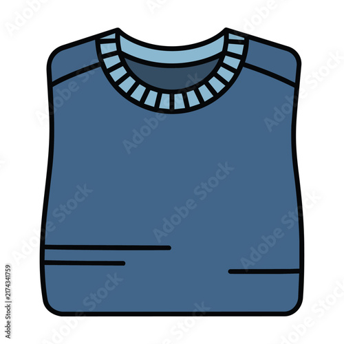 Minimalist line art icon of a neatly folded sweater with clean strokes isolated on white background fashion and clothing retail concept