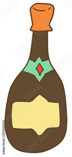 New Year Celebration Bottle Clipart