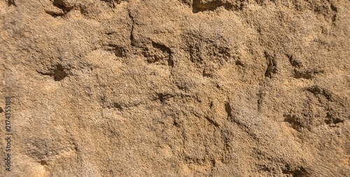 Bild auf Leinwand Rough yellow sandstone block wall texture background, cleaned