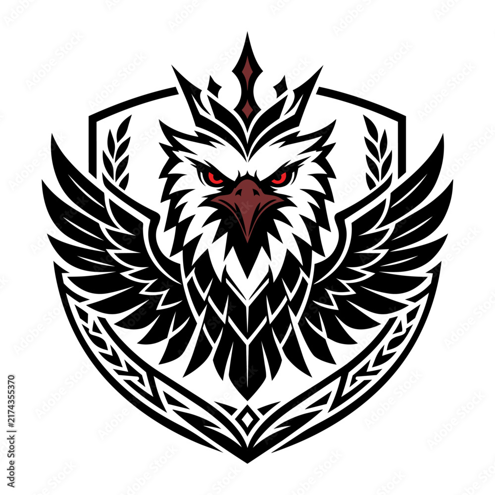 Fototapeta premium Detailed Majestic Eagle Heraldic Emblem Logo