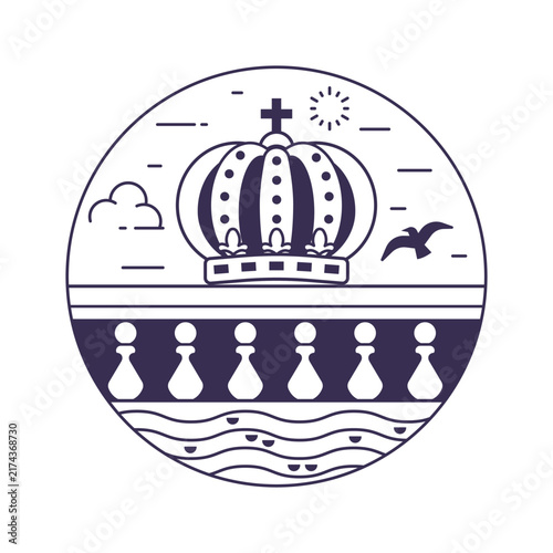 Photography Skeppsholm Bridge Stockholm Landmark Line Icon