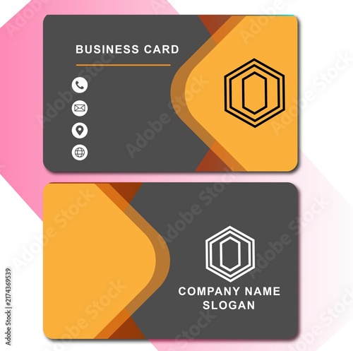Professional double-sided business card template featuring a modern red, burgundy, black, and white geometric design.