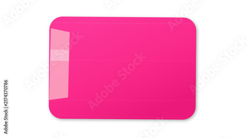 Pink rounded rectangular banner with glossy surface for digital UI design layouts.