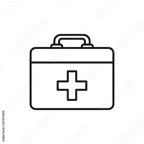 First Aid Kit Flat Icon Vector Illustrator