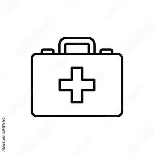 First Aid Kit Flat Icon Vector Illustrator