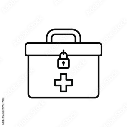 First Aid Kit Flat Icon Vector Illustrator