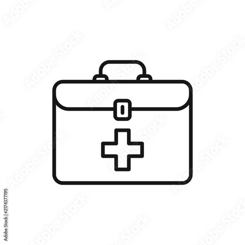 First Aid Kit Flat Icon Vector Illustrator