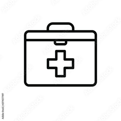 First Aid Kit Flat Icon Vector Illustrator