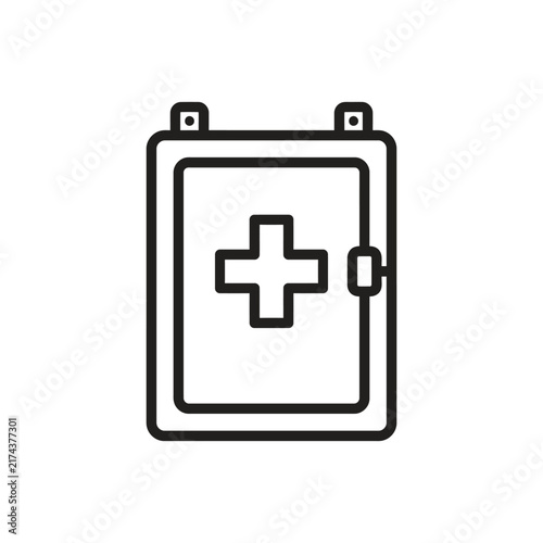 First Aid Kit Flat Icon Vector Illustrator