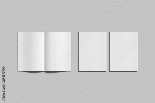 A4 magazine blank mockup 3d rendering