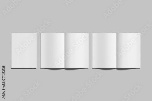 A4 magazine blank mockup 3d rendering